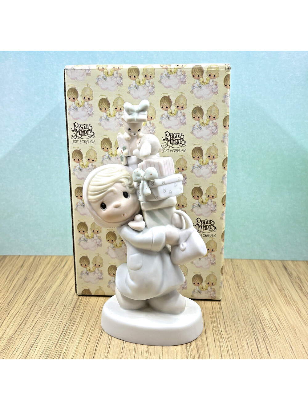 Precious Moments  Vintage E-2374 "Bundles Of Joy" Figurine-1982